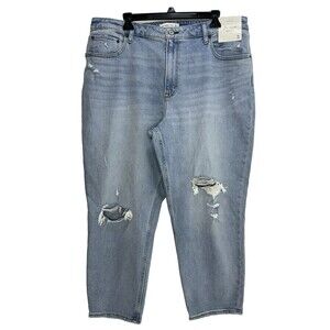 Abercrombie And Fitch The Mom High Rise Curve Love Jean Size 34 / 18 S Distress